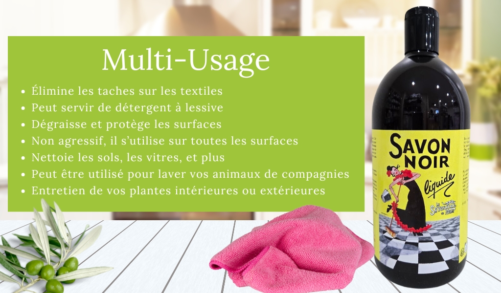 Savon noir à l'huile d'olive 1 l multi-usage