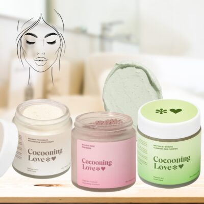 Masque d’Argile naturel Visage Cheveux Cocooning love – Purifie, Nourrit et Éclaire